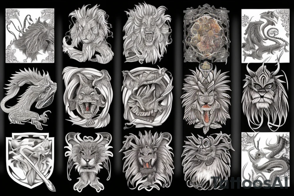 tottem pole
dragon
lion tattoo idea