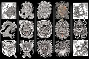 tottem pole
dragon
lion tattoo idea