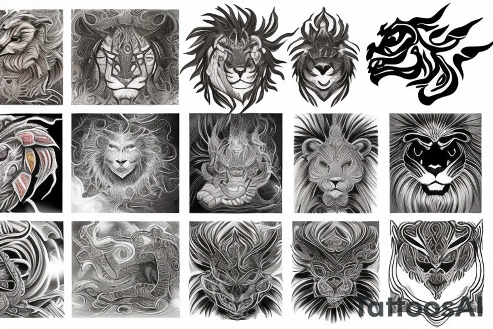 tottem pole
dragon
lion
abstract negative space
divinely illuminated tattoo idea