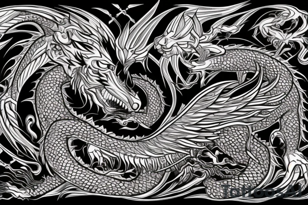 tottem pole
dragon
lion
abstract negative space
divinely illuminated tattoo idea