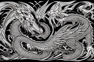 tottem pole
dragon
lion
abstract negative space
divinely illuminated tattoo idea