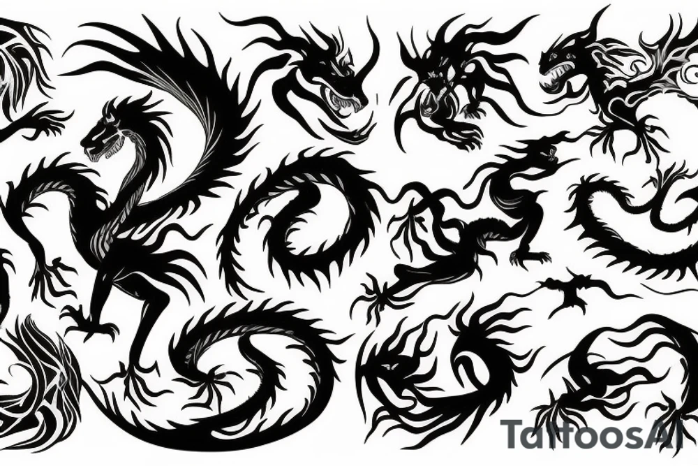 tottem pole
dragon
lion
abstract negative space
divinely illuminated tattoo idea