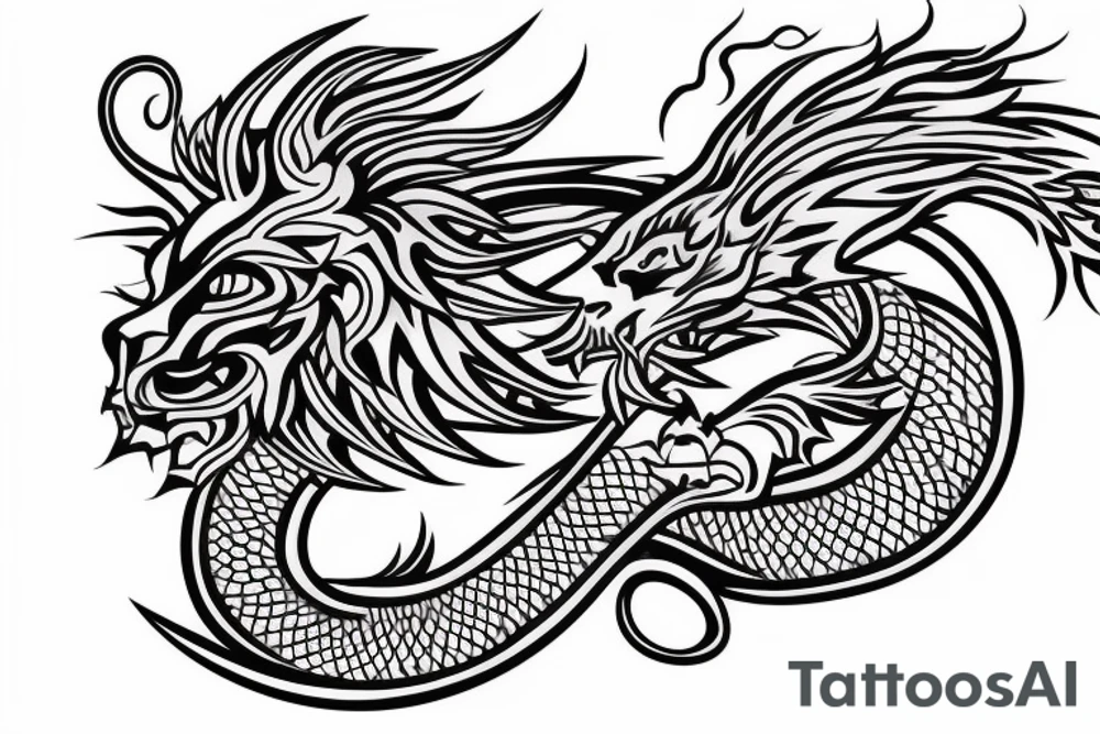 tottem pole
dragon and lion
abstract negative space
divinely illuminated tattoo idea