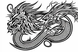 tottem pole
dragon and lion
abstract negative space
divinely illuminated tattoo idea