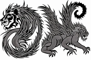 tottem pole
dragon and lion
abstract negative space
divinely illuminated tattoo idea