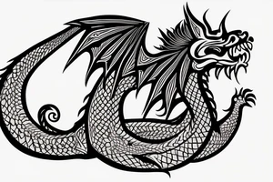 vertically stacked dragon and lion
lions mane
dragon teeth
abstract negative space
divinely illuminated
full colour
wings
dark tattoo idea
