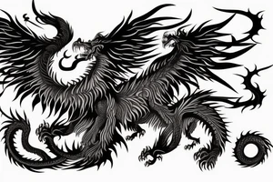 vertical
dragon and lion
lions mane
dragon wings
Dragons claws
abstract negative space
divinely illuminated
full colour
dark tattoo idea