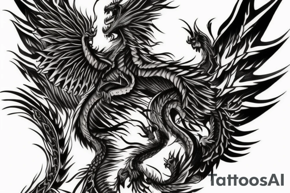 vertical
dragon and lion
lions mane
dragon wings
Dragons claws
abstract negative space
divinely illuminated
full colour
dark tattoo idea