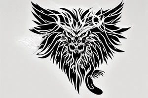 vertical
dragon and lion
lions mane
dragon wings
Dragons claws
pegasus
abstract negative space
divinely illuminated
full colour
dark tattoo idea