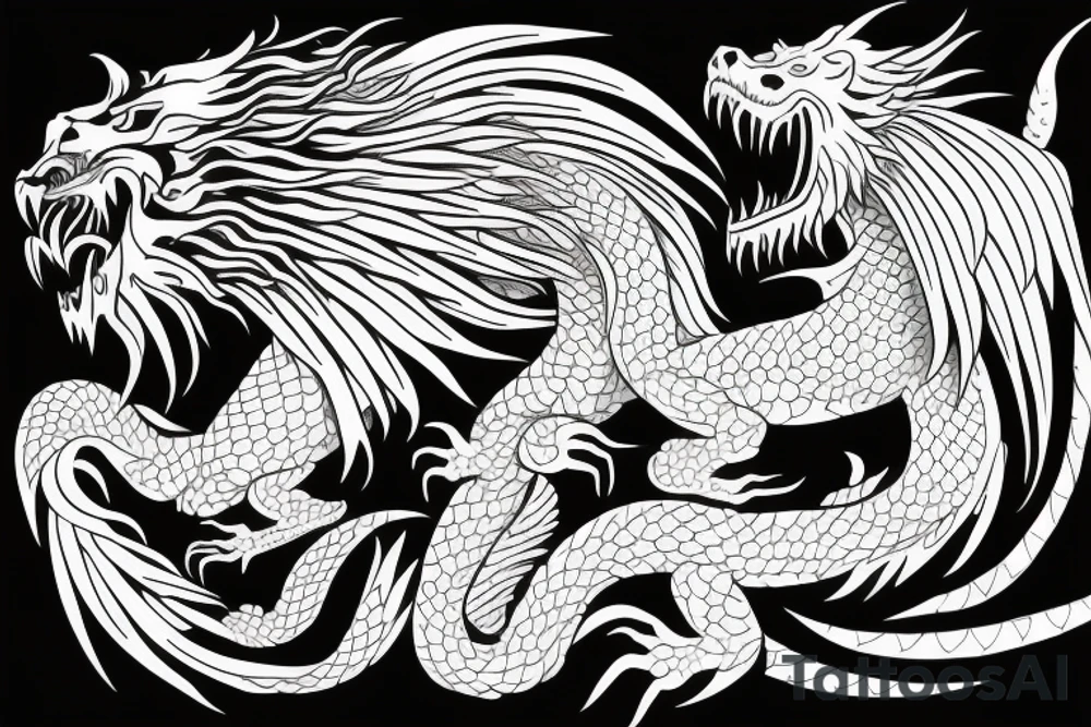 vertical
dragon and lion
lions mane
dragon wings
Dragons claws
pegasus
abstract negative space
divinely illuminated
full colour
dark tattoo idea