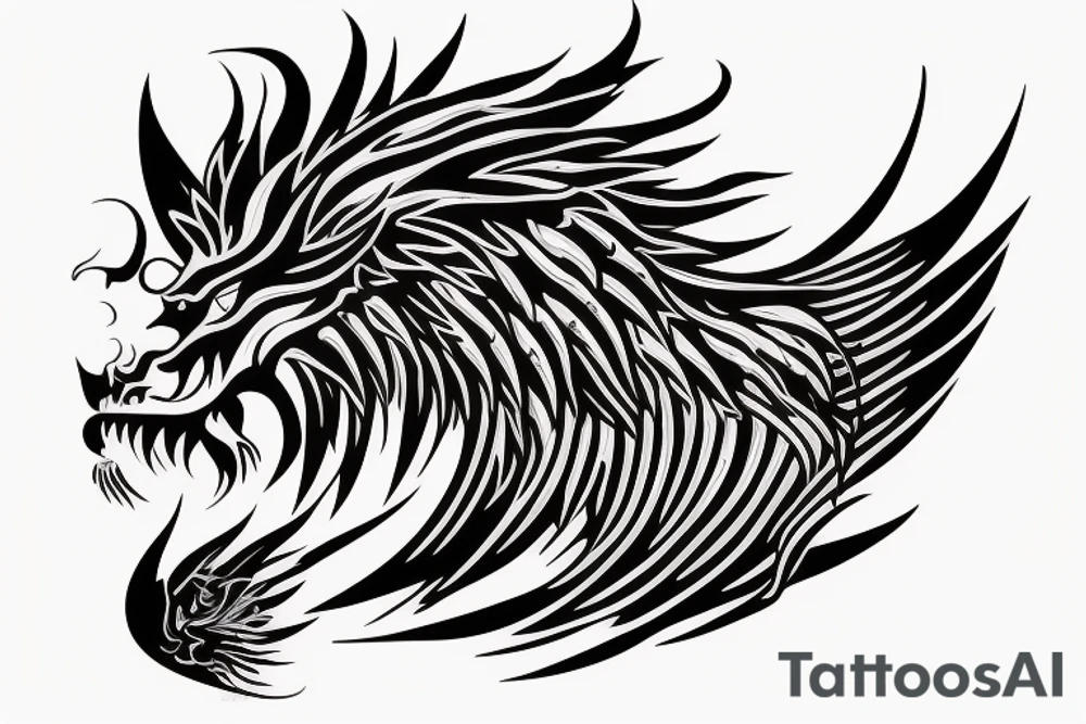 vertical
dragon and lion
lions mane
dragon wings
Dragons claws
pegasus
abstract negative space
divinely illuminated
full colour
dark tattoo idea