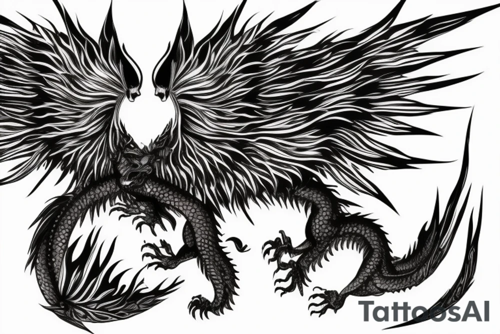 vertical
dragon and lion
lions mane
dragon wings
Dragons claws
pegasus
abstract negative space
divinely illuminated
full colour
dark tattoo idea
