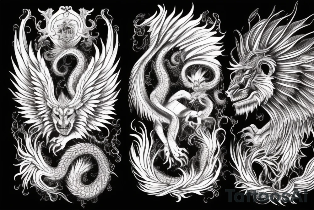 vertical
dragon and lion
lions mane
dragon wings
Dragons claws
pegasus
abstract negative space
divinely illuminated
full colour
dark
Rubin’s vase tattoo idea