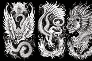 vertical
dragon and lion
lions mane
dragon wings
Dragons claws
pegasus
abstract negative space
divinely illuminated
full colour
dark
Rubin’s vase tattoo idea