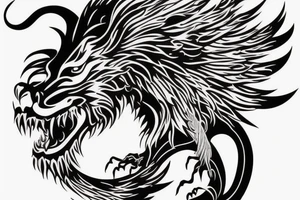 vertical
dragon and lion
lions mane
dragon wings
Dragons claws
pegasus
abstract negative space
divinely illuminated
full colour
dark
Rubin’s vase tattoo idea