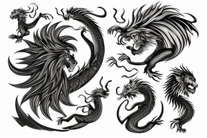 vertical
dragon and lion
lions mane
dragon wings
Dragons claws
pegasus
abstract negative space
divinely illuminated
full colour
dark
Rubin’s vase tattoo idea