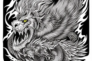 vertical
dragon and lion
lions mane
dragon wings
Dragons claws
pegasus
abstract negative space
divinely illuminated
full colour
dark
abstract
trippy
drugs tattoo idea