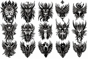 vertical
dragon and lion
lions mane
dragon wings
Dragons claws
pegasus
abstract negative space
divinely illuminated
full colour
dark
abstract
trippy
drugs tattoo idea