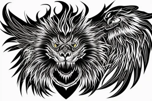 vertical
dragon and lion
lions mane
dragon wings
Dragons claws
pegasus
abstract negative space
divinely illuminated
full colour
dark
abstract
trippy
drugs tattoo idea