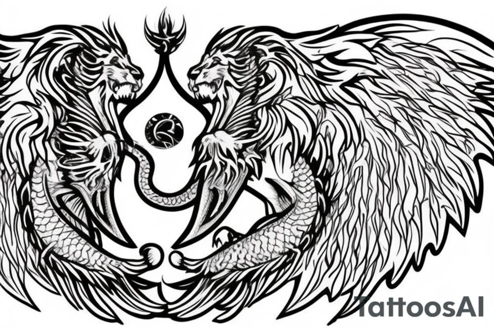 vertical
dragon and lion
lions mane
dragon wings
Dragons claws
pegasus
abstract negative space
divinely illuminated
full colour
dark
flying down
descending
trippy
drugs tattoo idea