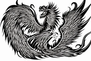 vertical
dragon and lion
lions mane
dragon wings
Dragons claws
pegasus
abstract negative space
divinely illuminated
full colour
dark
flying down
fast
descending
trippy
drugs tattoo idea