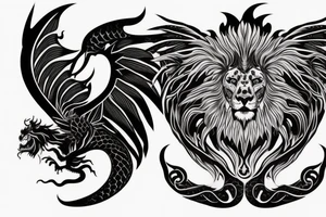 vertical
dragon and lion
lions mane
dragon wings
Dragons claws
pegasus
abstract negative space
divinely illuminated
full colour
dark
flying down
fast
descending
trippy
drugs tattoo idea