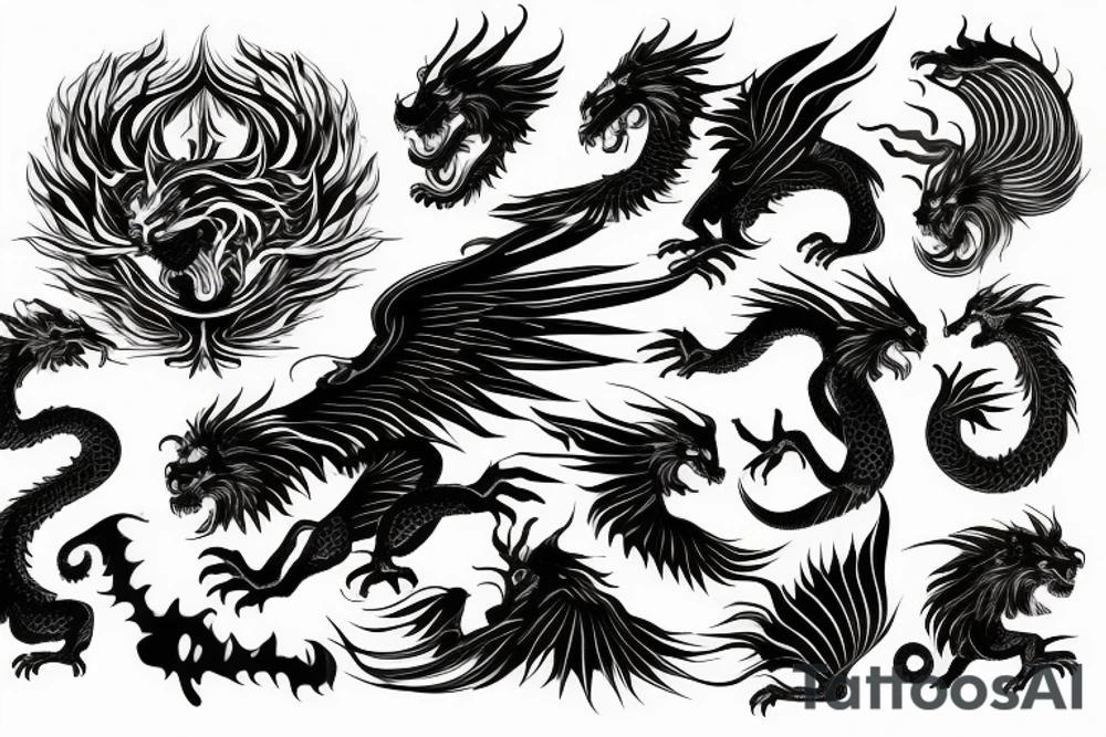 vertical
dragon and lion
lions mane
dragon wings
Dragons claws
pegasus
abstract negative space
divinely illuminated
full colour
dark
flying down
fast
descending
trippy
drugs tattoo idea