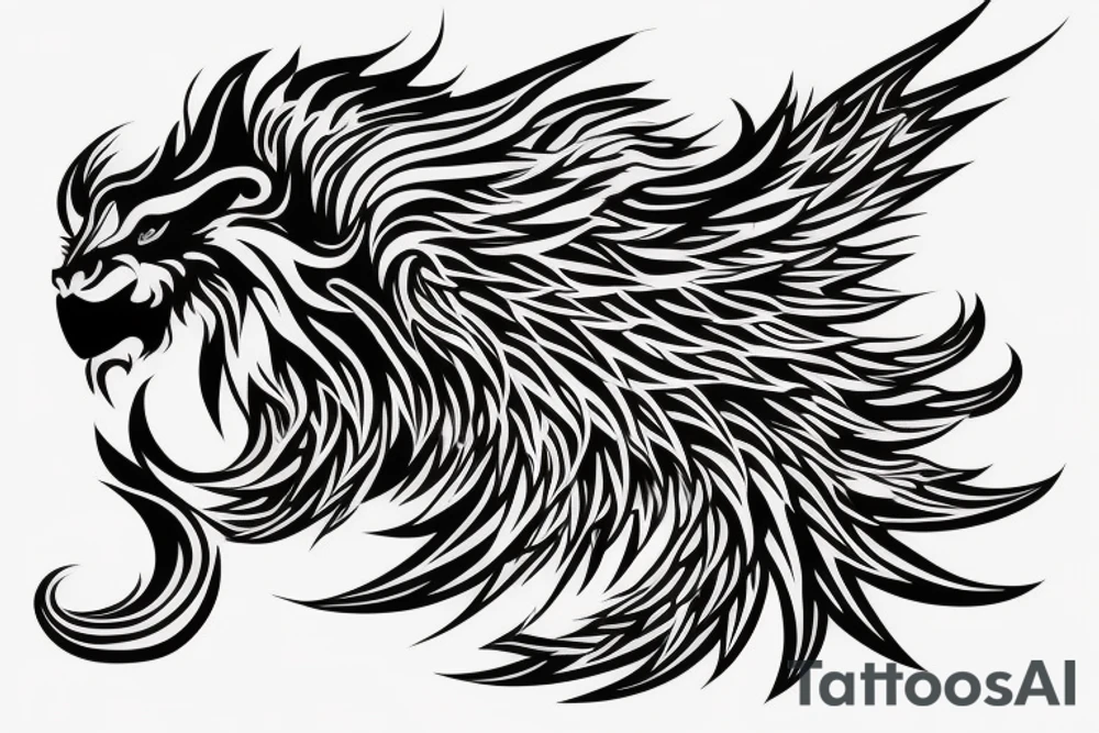 vertical
dragon and lion
lions mane
dragon wings
Dragons claws
pegasus
abstract negative space
divinely illuminated
full colour
dark
flying down
fast
descending
trippy
drugs tattoo idea