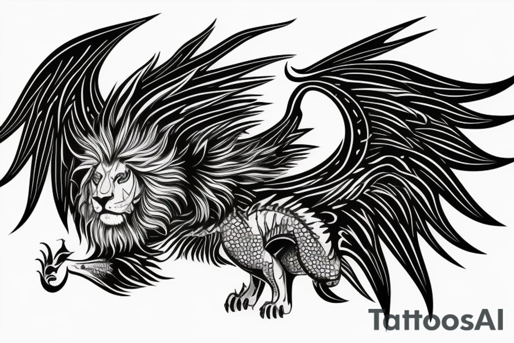 vertical
dragon and lion
lions mane
dragon wings
Dragons claws
pegasus
abstract negative space
divinely illuminated
full colour
dark
flying down
fast
descending
trippy
drugs tattoo idea