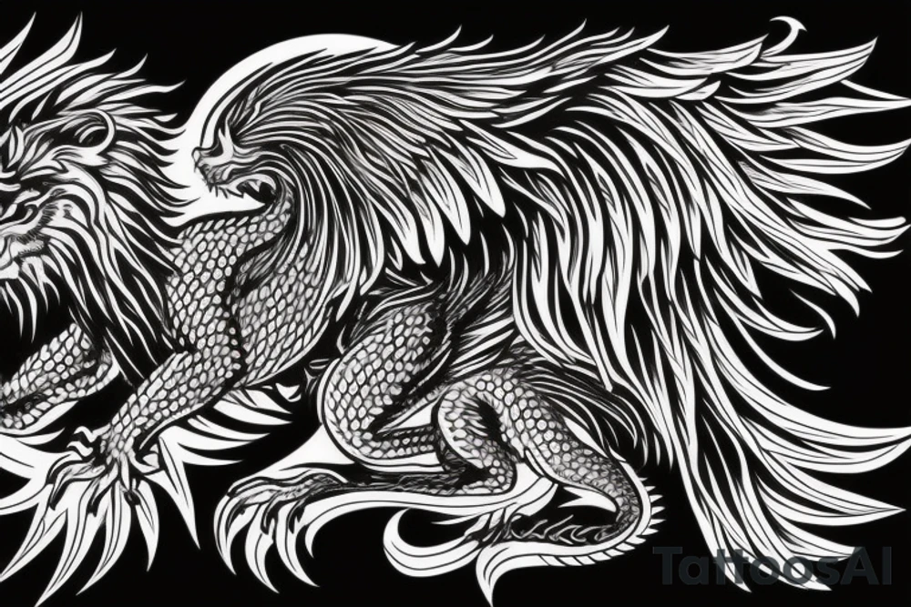 vertical
dragon and lion
lions mane
dragon wings
Dragons claws
pegasus
abstract negative space
divinely illuminated
full colour
dark
flying down
fast
descending
trippy
drugs tattoo idea