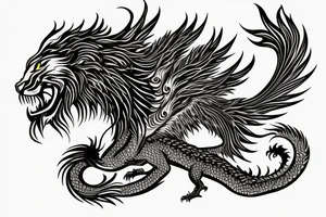 vertical
dragon and lion
lions mane
dragon wings
Dragons claws
pegasus
abstract negative space
divinely illuminated
full colour
dark
flying down
fast
descending
trippy
drugs tattoo idea