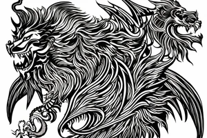 vertical
dragon and lion
lions mane
dragon wings
Dragons claws
pegasus
abstract negative space
divinely illuminated
full colour
dark
shaaman
snowglobe
descending
trippy
drugs tattoo idea