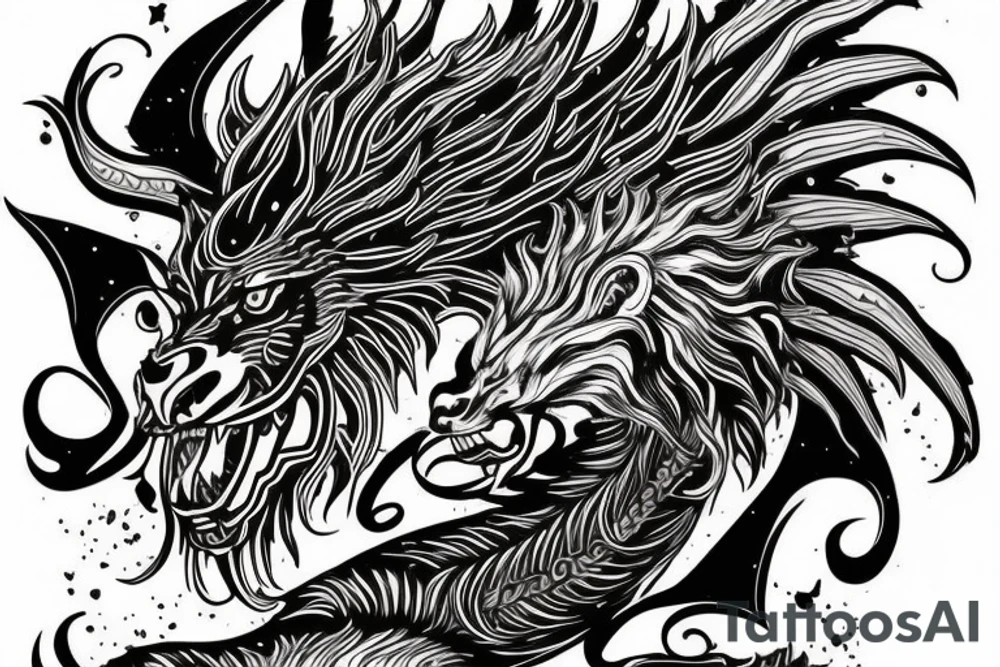 vertical
dragon and lion
lions mane
dragon wings
Dragons claws
pegasus
abstract negative space
divinely illuminated
full colour
dark
shaaman
snowglobe
descending
trippy
drugs tattoo idea