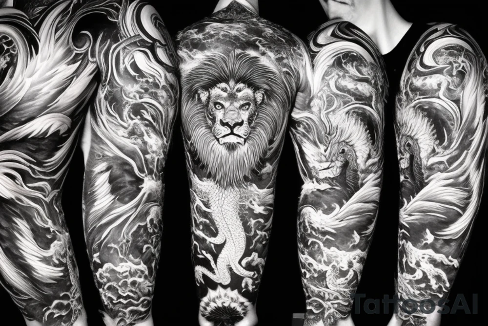 vertical
dragon and lion
lions mane
dragon wings
Dragons claws
pegasus
abstract negative space
divinely illuminated
full colour
dark
shaaman
snowglobe
descending
trippy
drugs tattoo idea