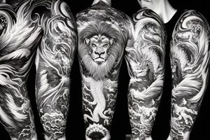 vertical
dragon and lion
lions mane
dragon wings
Dragons claws
pegasus
abstract negative space
divinely illuminated
full colour
dark
shaaman
snowglobe
descending
trippy
drugs tattoo idea