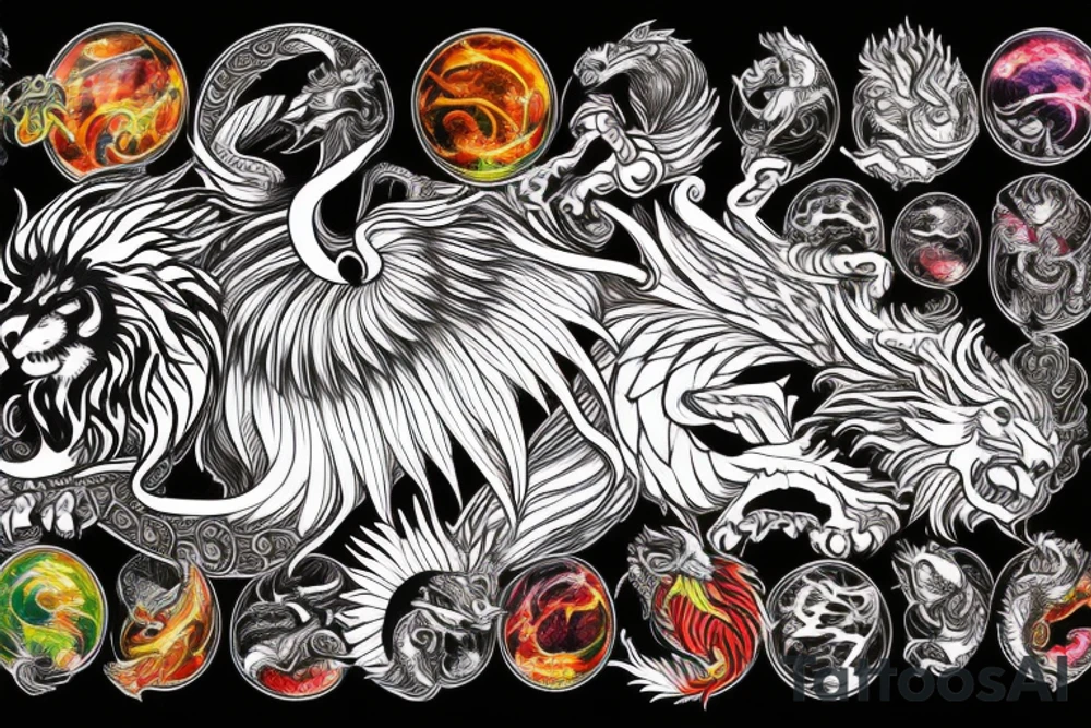 vertical
dragon and lion
lions mane
dragon wings
Dragons claws
pegasus
abstract negative space
divinely illuminated
full colour
dark
shaaman
snowglobe
descending
trippy
drugs tattoo idea