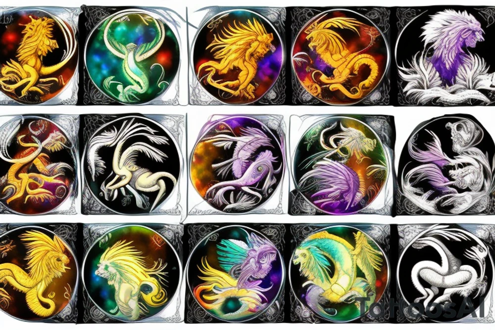 vertical
dragon and lion
lions mane
dragon wings
Dragons claws
pegasus
abstract negative space
divinely illuminated
full colour
dark
shaaman
snowglobe
descending
trippy
drugs tattoo idea