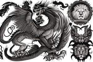 vertical
dragon and lion
lions mane
dragon wings
Dragons claws
pegasus
abstract negative space
divinely illuminated
full colour
dark
shaaman with snowglobe
descending
trippy
drugs tattoo idea