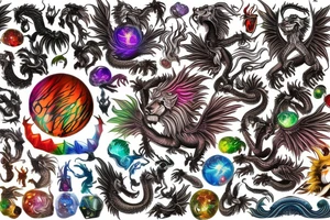 vertical
dragon and lion
lions mane
dragon wings
Dragons claws
pegasus
abstract negative space
divinely illuminated
full colour
dark
shaaman with snowglobe
trippy
drugs tattoo idea