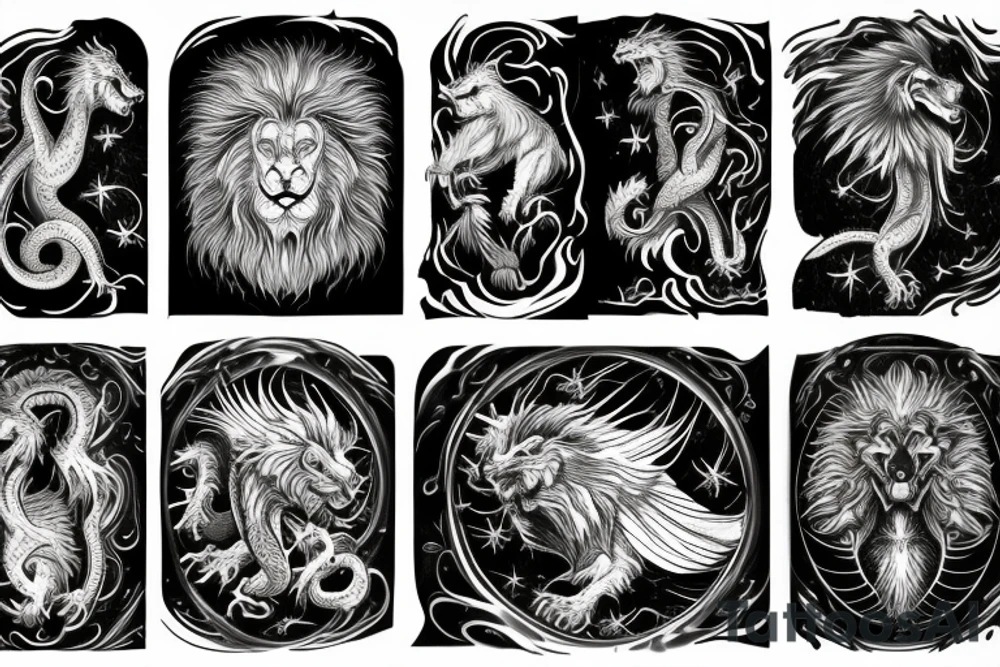 vertical
dragon and lion
lions mane
dragon wings
Dragons claws
pegasus
abstract negative space
divinely illuminated
dark
shaaman with snowglobe
trippy
drugs
running tattoo idea