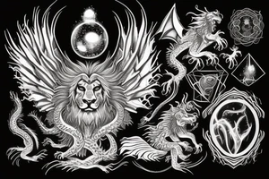 vertical
dragon and lion
lions mane
dragon wings
Dragons claws
pegasus
abstract negative space
divinely illuminated
dark
shaaman with snowglobe
trippy
drugs
running tattoo idea