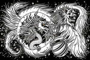 vertical
dragon and lion
lions mane
dragon wings
Dragons claws
pegasus
abstract negative space
divinely illuminated
dark
shaaman with snowglobe
trippy
drugs
running tattoo idea