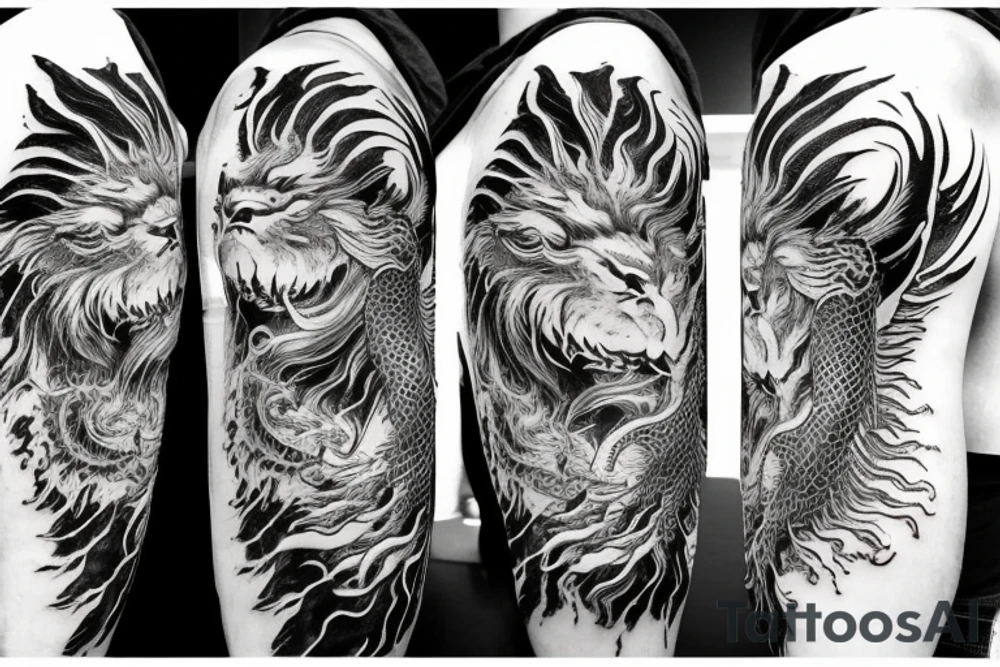 vertical
dragon and lion
lions mane
dragon wings
Dragons claws
pegasus
abstract negative space
divinely illuminated
dark
shaaman with snowglobe
trippy
drugs
running tattoo idea
