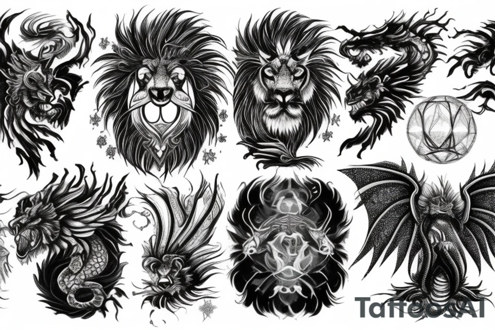 vertical
dragon and lion
lions mane
dragon wings
Dragons claws
pegasus
abstract negative space
divinely illuminated
dark
shaaman with snowglobe
trippy
drugs
running tattoo idea