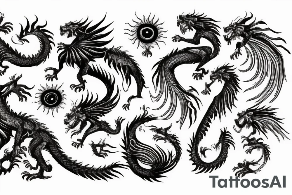 vertical
dragon and lion
lions mane
dragon wings
Dragons claws
pegasus
abstract negative space
divinely illuminated
dark
shaaman with snowglobe
trippy
drugs
running tattoo idea
