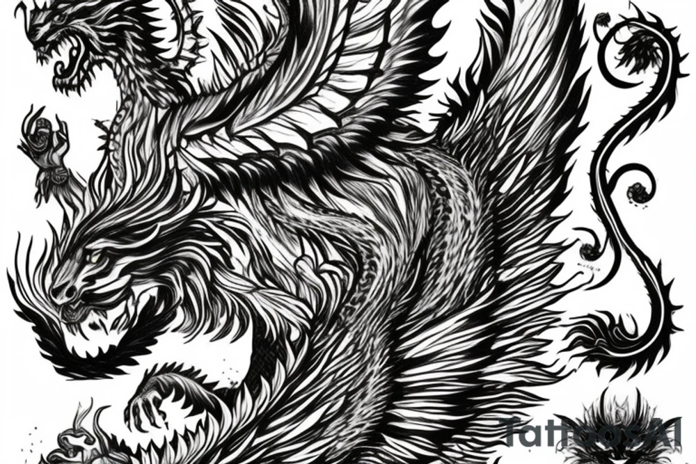 vertical
dragon and lion
lions mane
dragon wings
Dragons claws
pegasus
abstract negative space
divinely illuminated
dark
shaaman with snowglobe
trippy
drugs
running tattoo idea