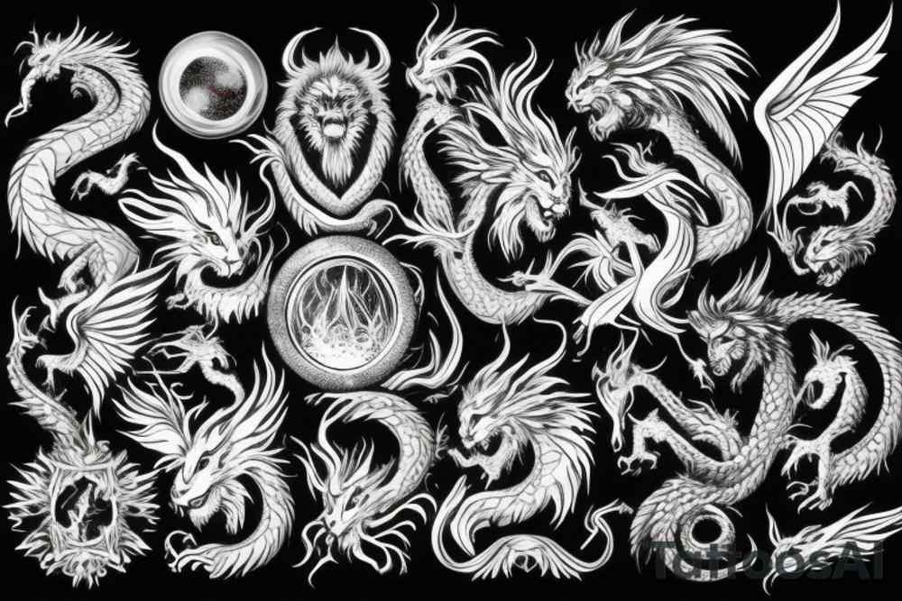vertical
dragon and lion
lions mane
dragon wings
Dragons claws
pegasus
abstract negative space
divinely illuminated
dark
shaaman with snowglobe
trippy
drugs
running tattoo idea