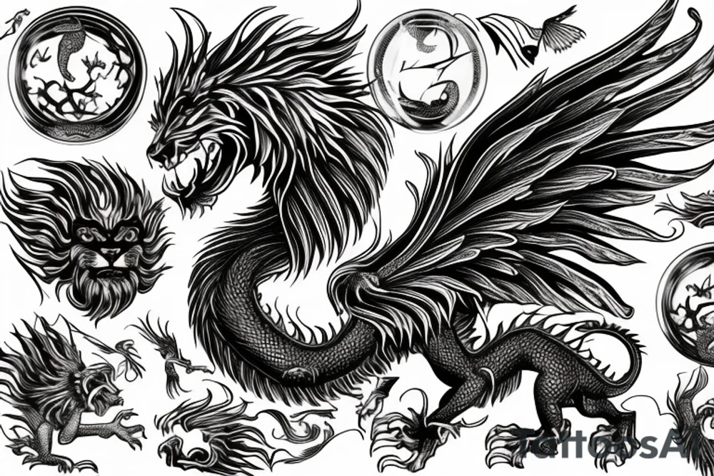 vertical
dragon and lion
lions mane
dragon wings
Dragons claws
pegasus
abstract negative space
divinely illuminated
dark
shaaman with snowglobe
trippy
drugs
running tattoo idea
