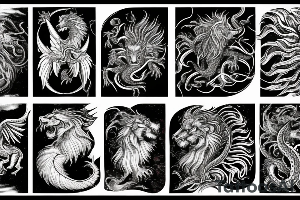 vertical
dragon and lion
lions mane
dragon wings
Dragons claws
pegasus
abstract negative space
divinely illuminated
dark
shaaman with snowglobe
trippy
drugs
running tattoo idea