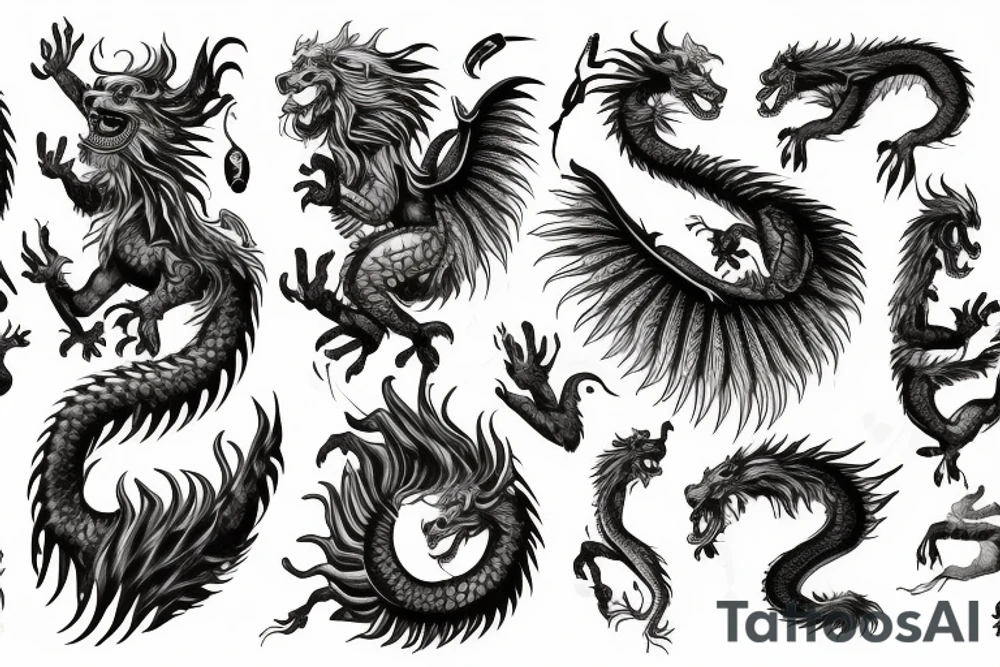 vertical
dragon and lion
lions mane
dragon wings
Dragons claws
pegasus
abstract negative space
divinely illuminated
dark
shaaman with snowglobe
trippy
drugs
running tattoo idea